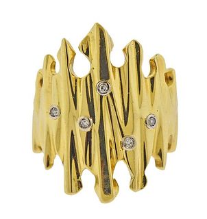 Italian 18K Gold Diamond Ring