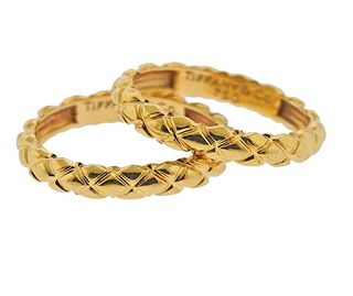 Tiffany &amp; Co 18K Gold Band Ring Set