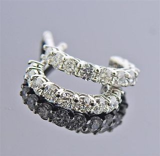 Tiffany &amp; Co Platinum Diamond  Hoop Earrings 