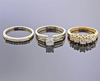 14K Gold Diamond Wedding Ring Set