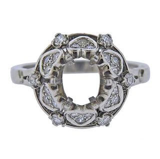 Mid Century Platinum Diamond Ring Mounting 