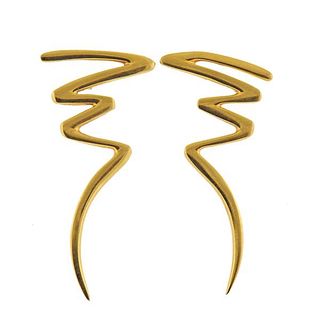 Tiffany &amp; Co Picasso 18k Gold Zig Zag Earrings 