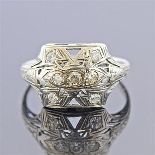 Art Deco 18K Gold Diamond ring