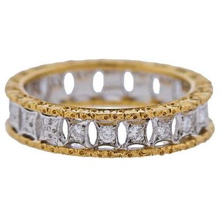 Mario Buccellati Diamond Gold Wedding Band Ring