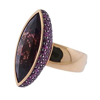 Rodney Rayner Amethyst Pink Sapphire Gold Ring