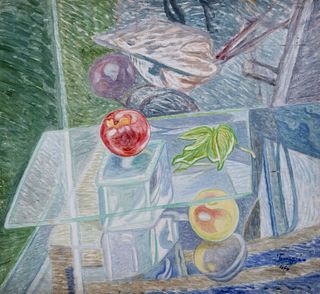 Benvenuto  Ferrazzi (Roma 1892-1969)  - Fruit around the table, 1944