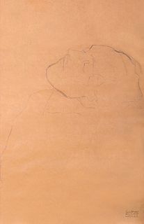 Gustav Klimt (1862-1918)  - Female face in profile, bent backwards, 1916 / '17