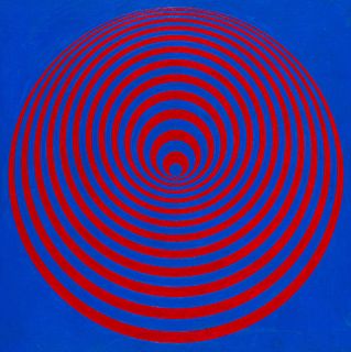 Marina Apollonio (Trieste 1940)  - Circular Dinamic 6S blue + red, 1966