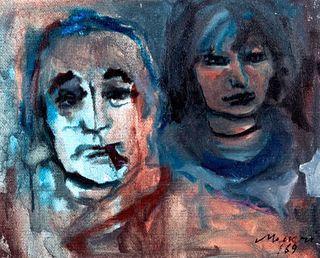 Mino Maccari (Siena 1898-Roma 1989)  - Two faces, 1969