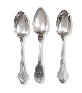 3 Coin Silver Serving Spoons Inc. Adolphe Himmel