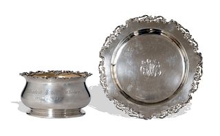 Gorham Sterling Child's Bowl and Plate, 1902