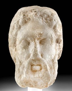 Roman Marble Head of a Silenus