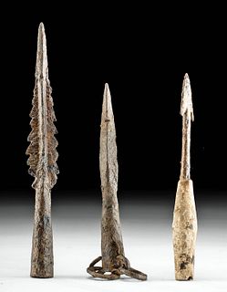 Roman Iron Weapons - 2 Spearheads + Plumbata