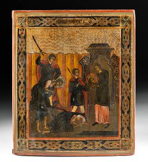 19th C. Russian Icon - Beheading of John the Baptist