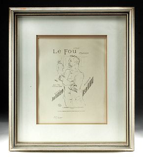 Framed Posthumous Toulouse-Lautrec Lithograph  "Le Fou"