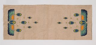 Royal Society Scarab Embroidered Runner c1920s