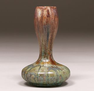 Pierrefonds Double-Gourd Shaped Crystalline Vase c1910