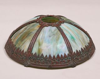 Arts & Crafts Curved Glass Overlay Shade c1910