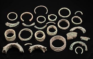 Lot of 26 Dong Son Bronze Bracelets & Fragments