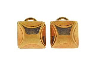 Tiffany & Co 18k Gold Square Earrings 