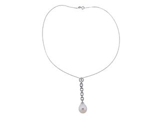 Assael South Sea Pearl Diamond 18k Gold Pendant Necklace 