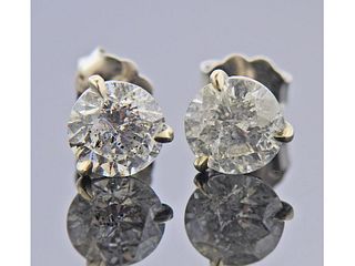2.58ctw Diamond 14k Gold Stud Earrings 