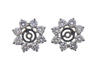 Tiffany & Co 18k Gold Diamond Earring Jackets 