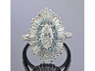 18k Gold 1.00ct Marquise Diamond Ring 