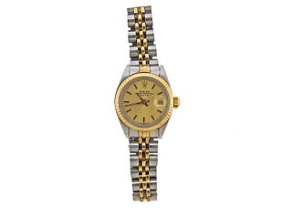 Rolex Oyster Date 14k Gold Steel Two Tone Ladies Watch 