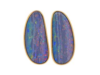 14k Gold Opal Earrings 