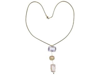H. Stern Cobblestone Amethyst Quartz Sapphire Gold Necklace