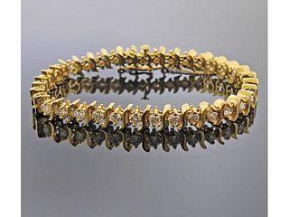 14k Gold 5ctw Diamond Line Bracelet 