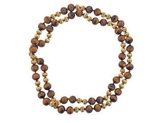 14k Gold Tiger's Eye Bead Necklace