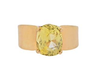 3.79ct Yellow Sapphire 14k Gold Ring 