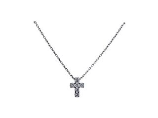 Van Cleef & Arpels Diamond White Gold Cross Pendant Necklace
