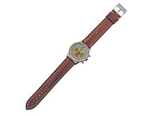 Breitling Navitimer 18k Gold Steel Cosmonaute Chronograph Watch ref. 81600B