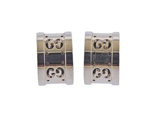 Gucci Icon 18k White Gold Earrings