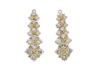 18k Gold Diamond Earrings Drops Enhancers