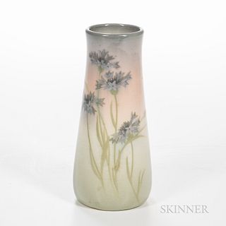 Lenore Asbury (1866-1933) for Rookwood Pottery Floral Vase, Cincinnati, Ohio, 1906, glazed earthenware, impressed RP flame mark, date,