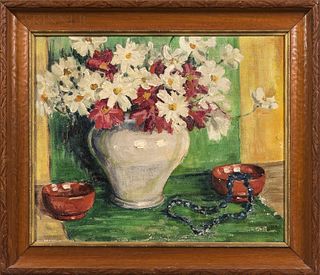 Charles S. Todd (1886-1950) Still Life with Vase of Flowers. Signed "C.S. Todd" l.r. Oil on canvas, 18 x 22 in., framed. Condition: Cra