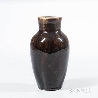 Hugh C. Robertson (1845-1908) for Dedham Pottery Experimental Glaze Vase, Massachusetts, early 20th century, vasiform with mottled dark