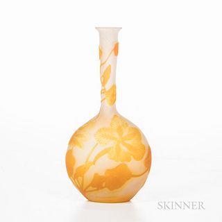 Gallé French Cameo Glass Vase, France, after 1904, marked with a star beside "Gallé" on the side, ht. 6 1/2 in.Note: Émile Gallé was a