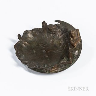 Bronze Vide Poche After Jean Garnier (French, 1853-1910), France, early 20th century, depicting the sun, moon and a slumbering young wo