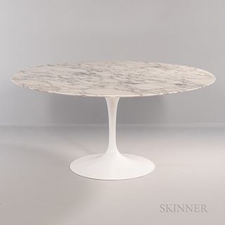 Eero Saarinen (1910-1961) for Knoll Studios Tulip Dining Table, United States, 2014, designed 1957, Carrera marble and enameled molded