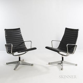 Two Ray (1912-1988) and Charles Eames (1907-1978) for Herman Miller Aluminum Group Lounge Chairs, Zeeland, Michigan, mid to late 20th c