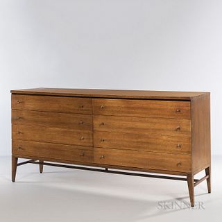 Paul McCobb for Calvin Irwin Collection Double Dresser, Grand Rapids, Michigan, c. 1955, with maker's metal label, ht. 34 1/2, wd. 71 1