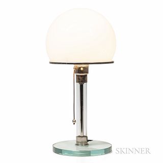 Bauhaus Modern Table Lamp, contemporary, based on the original 1924 design by Wilhelm Wagenfeld and Carl Jakob Jucker, stamped mark "Ba