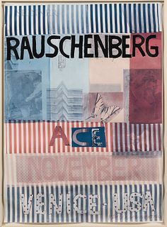 Robert Rauschenberg (American, 1925-2008) Ace, November, Venice USA Poster, 1977, unknown edition size, published for the artist's exhi