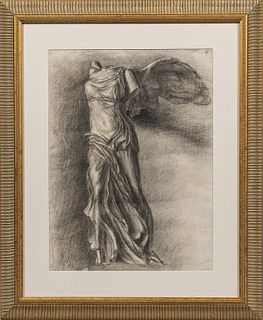 Attributed to Marion Boyd Allen (American, 1862-1941) The Winged Victory of Samothrace. Unsigned. Charcoal on paper, 24 x 18 3/4 in. Co