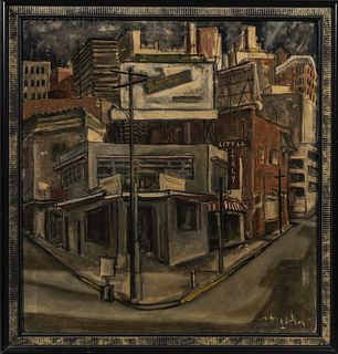 American School, 20th Century Little Italy. Inscribed indistinctly and signed "To .../Richard King" l.r., titled within the composition